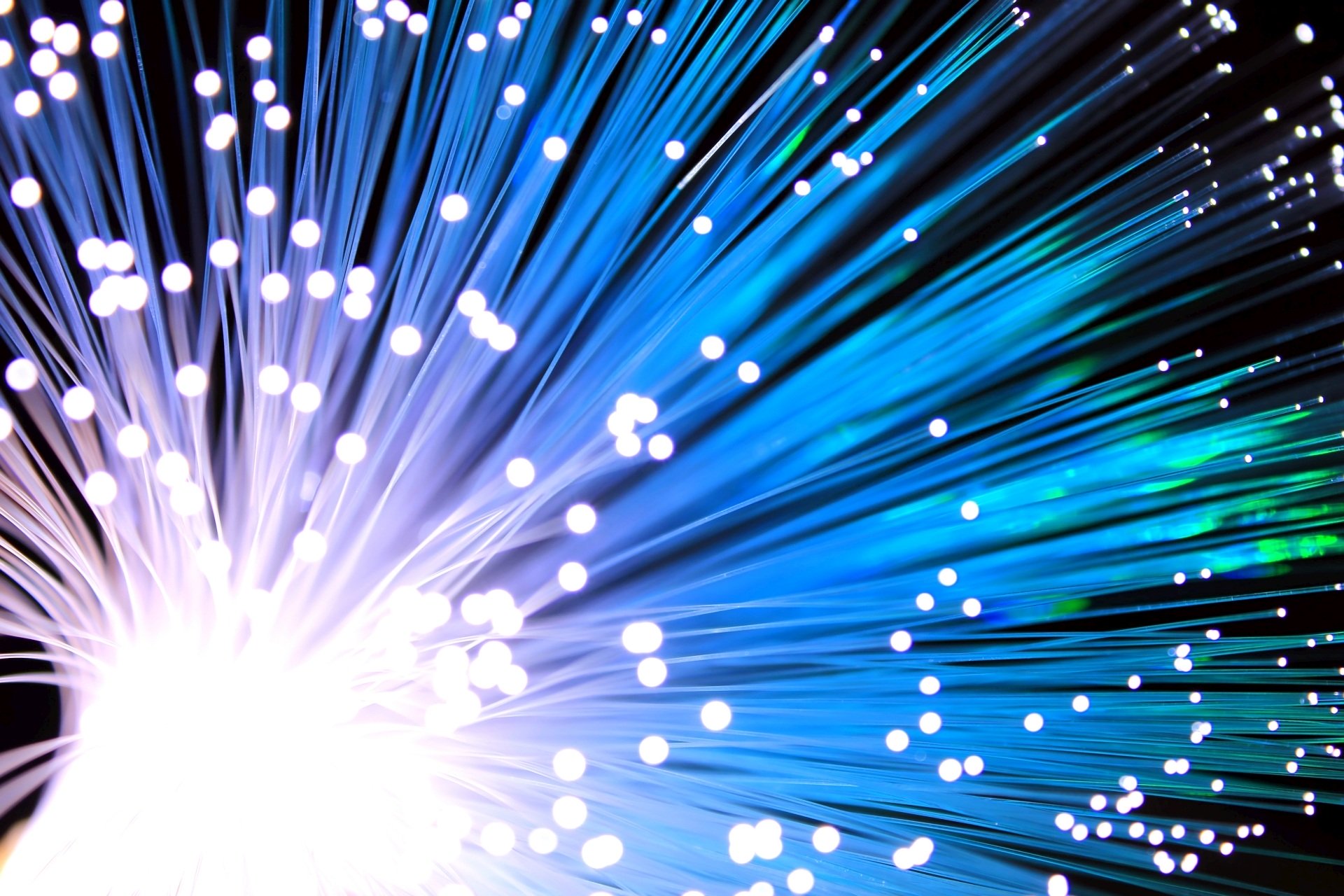 Fiber optic light representing high-speed internet